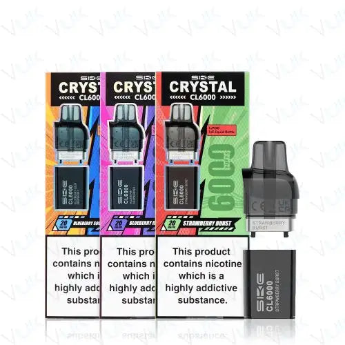 SKE Crystal CL6000 Pods – Premium Prefilled Vape Pods, Convenient & Tasty