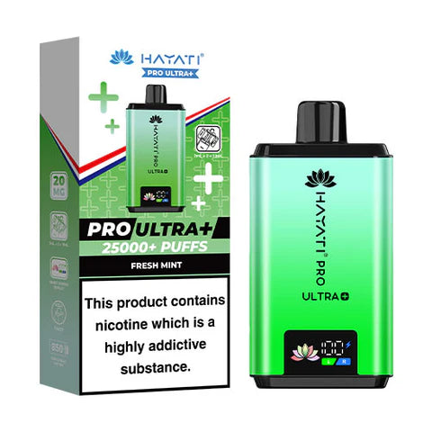 Hayati Pro Ultra Plus 25k Puffs – Premium Fresh Mint Vape Kit